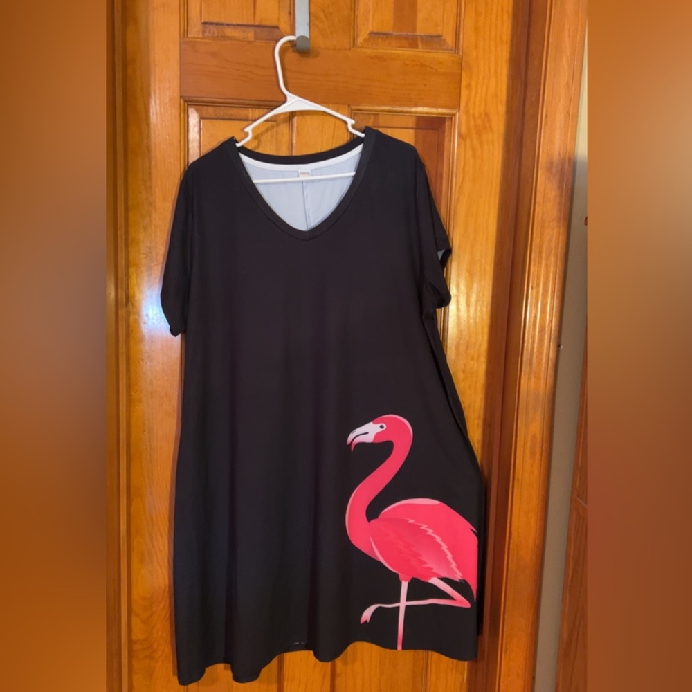 Flamingo print dress